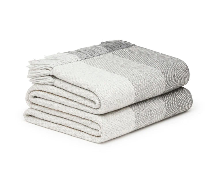 Fringed Striped Chevron Cashmere Throw