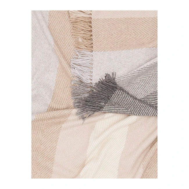 Fringed Striped Chevron Cashmere Throw
