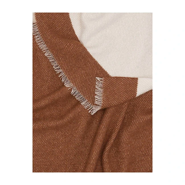 Brown Striped Silk Cashmere Throw
