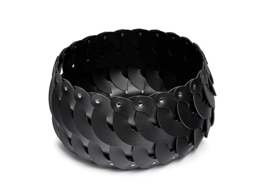 Alicante Small Round Leather Basket