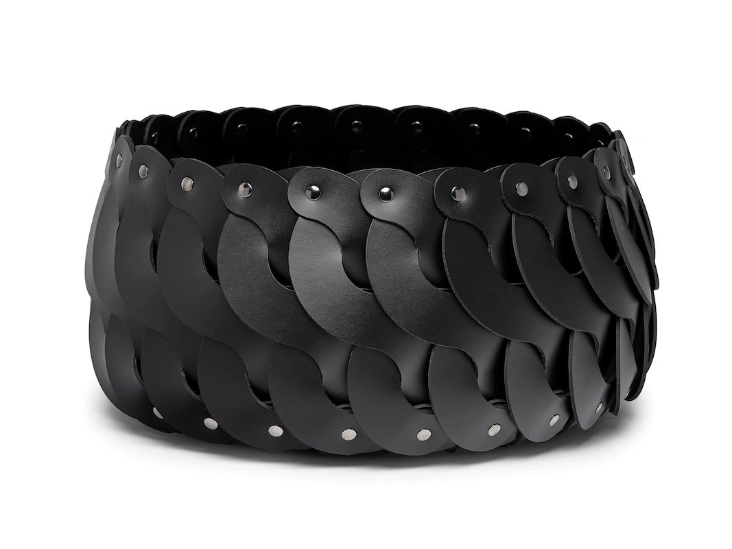 Alicante Small Round Leather Basket