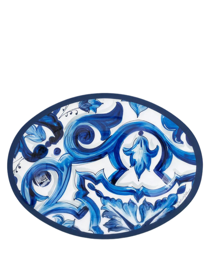Blue Mediterraneo Oval Tray