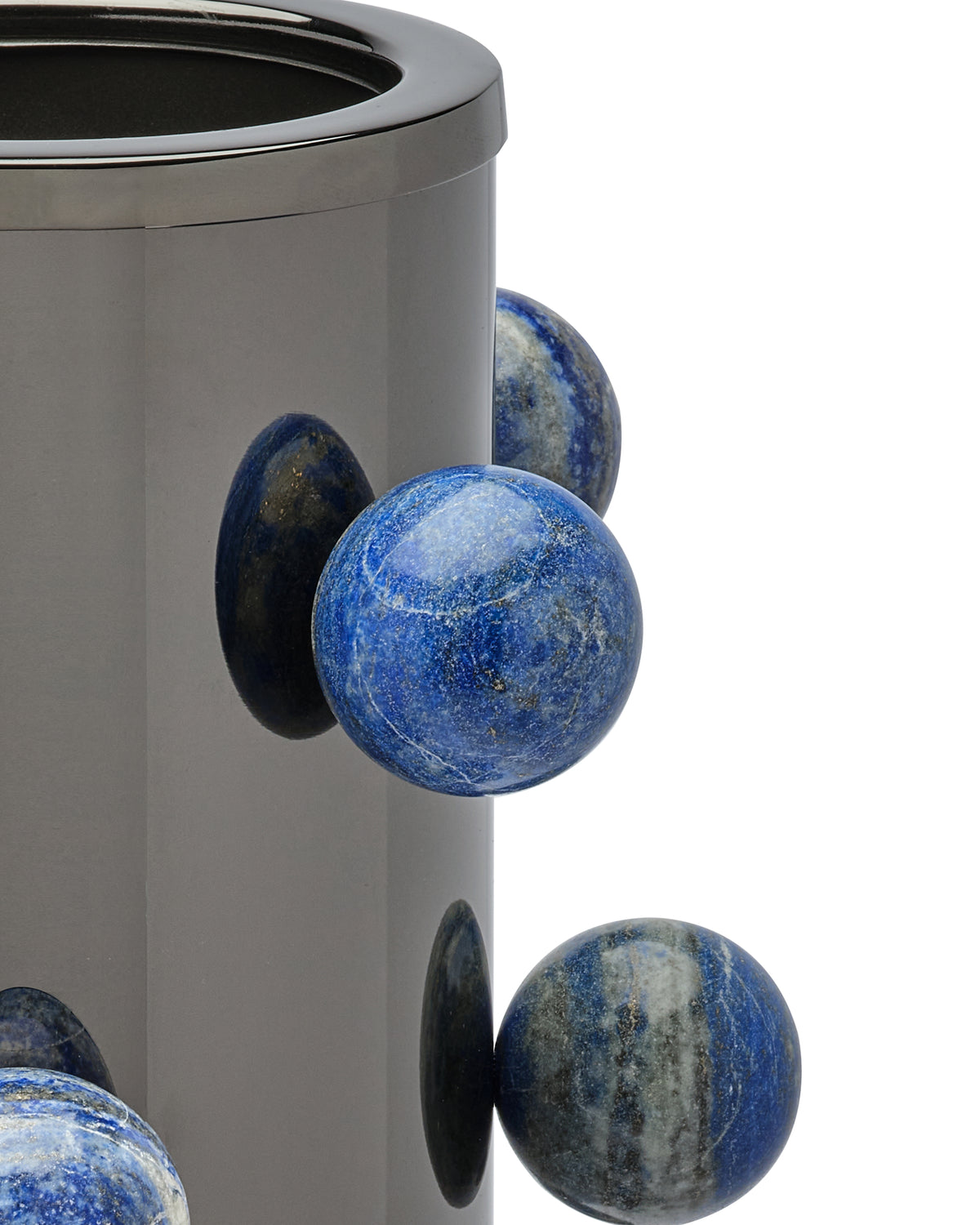 Ulisse Polished Black Nickel Vase
