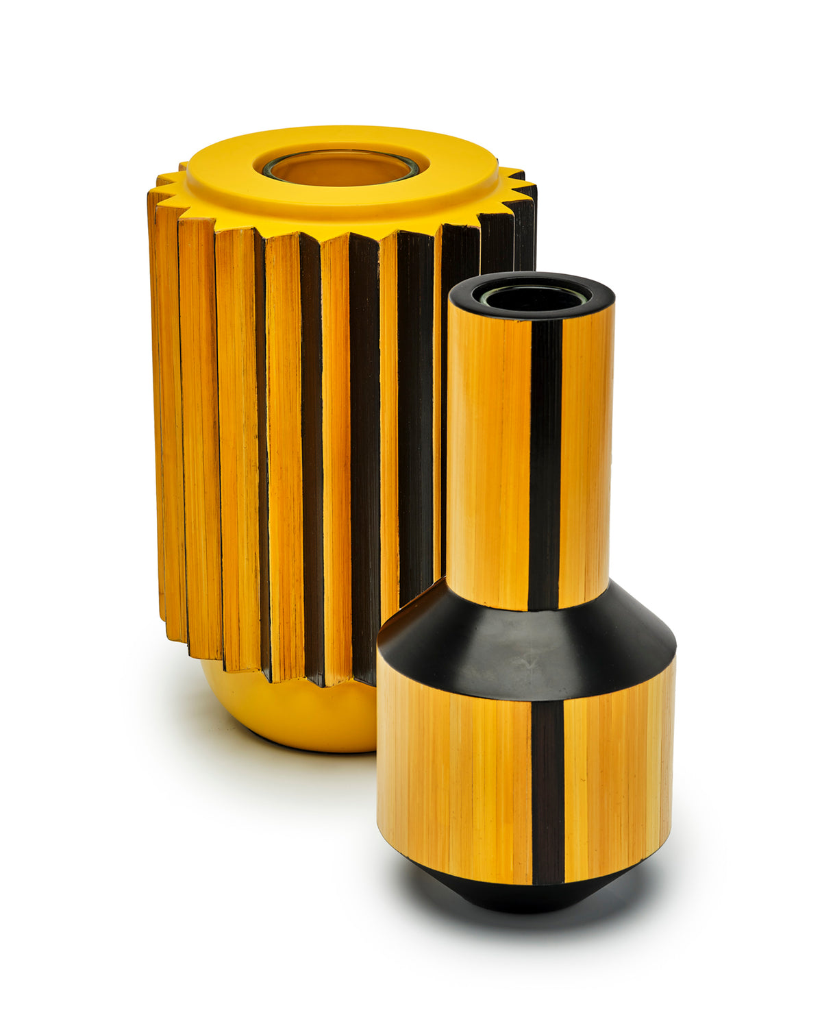 Campo Lacquered Straw Marquetry Vase
