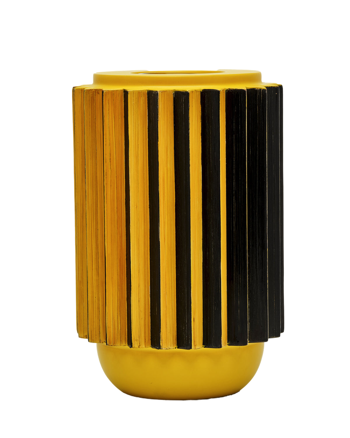 Colonna Lacquered Straw Marquetry Vase