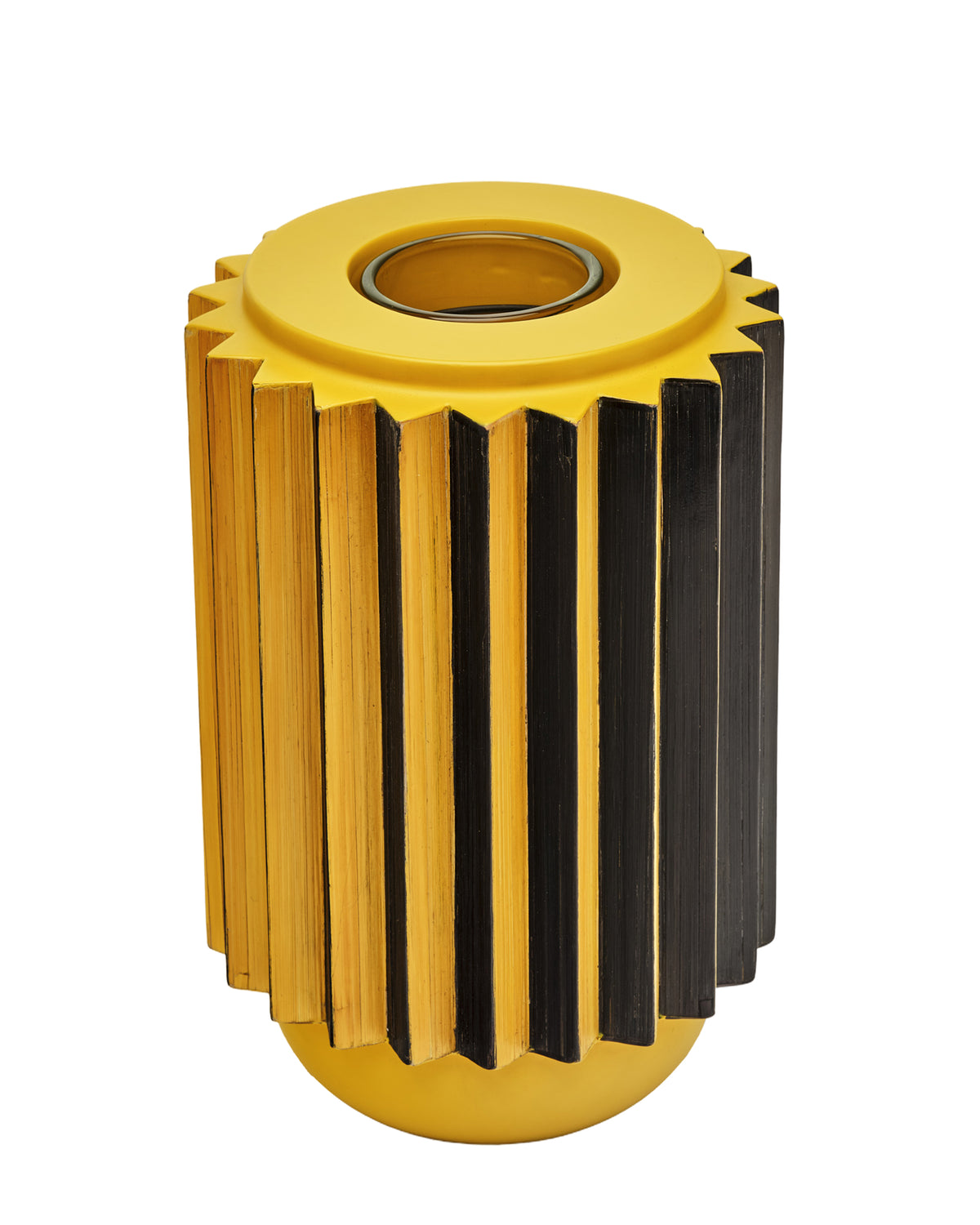 Colonna Lacquered Straw Marquetry Vase
