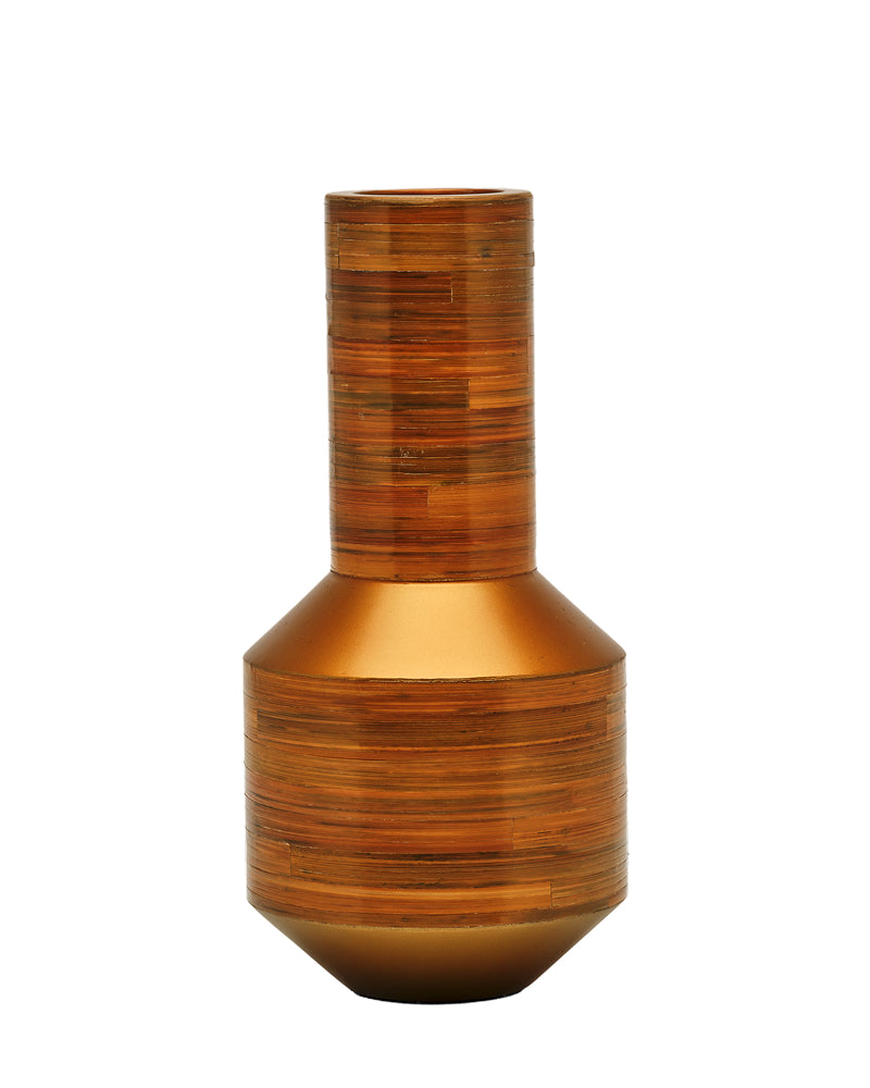 Campo Lacquered Straw Marquetry Vase