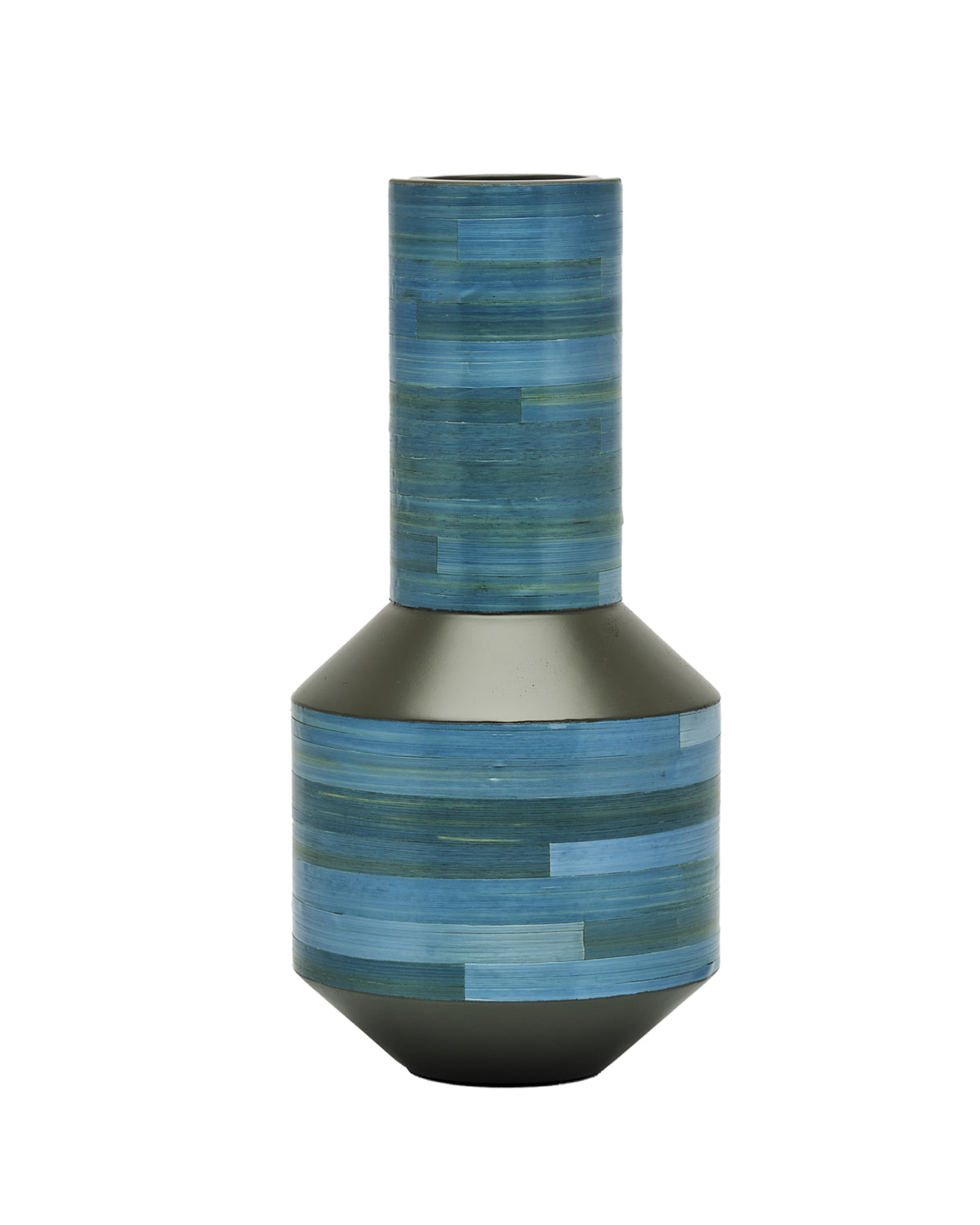 Campo Lacquered Straw Marquetry Vase