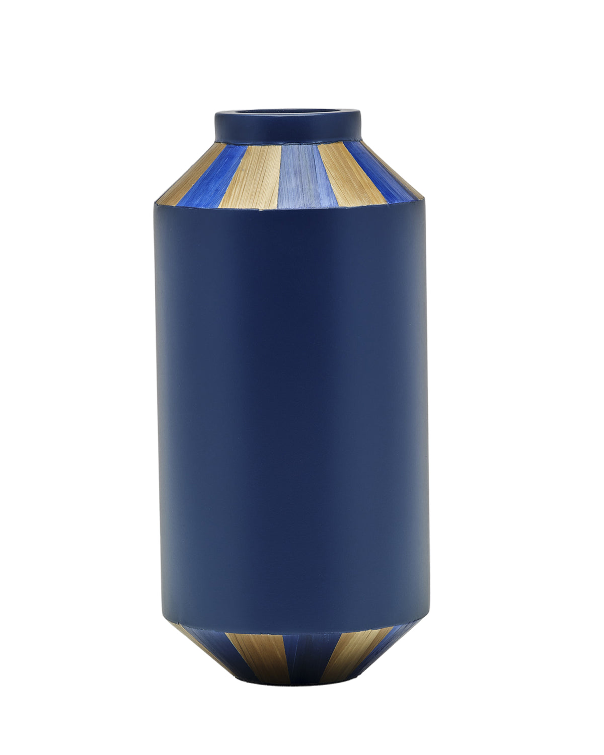 Notte Lacquered Straw Marquetry Vase