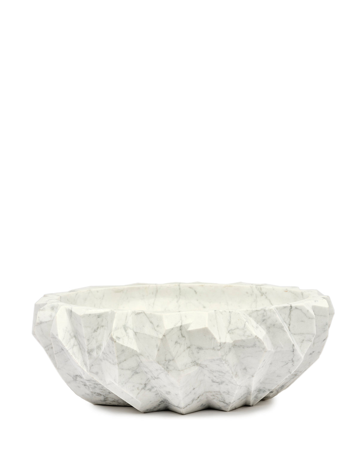 Rock White Carrara Marble Bowl