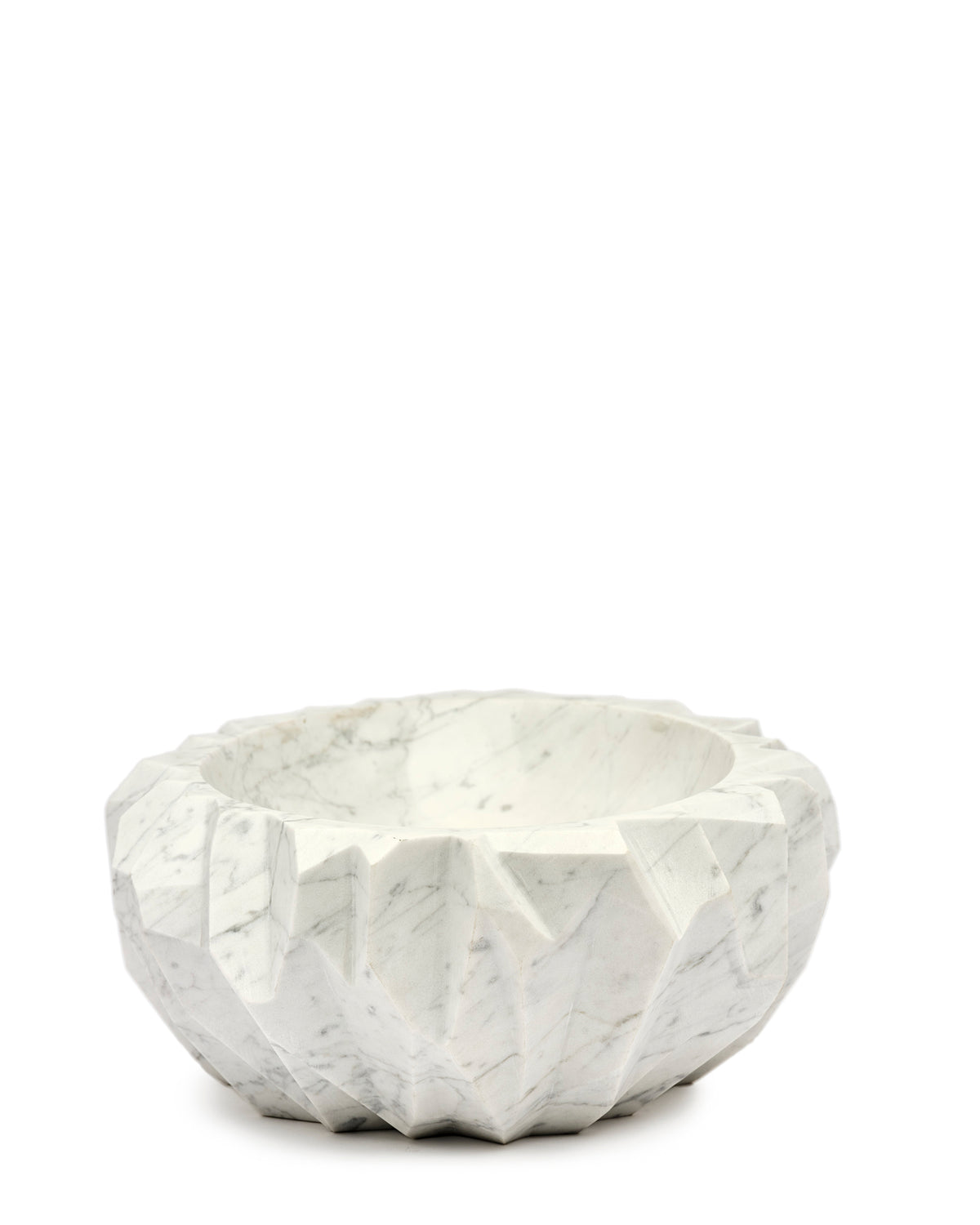 Rock White Carrara Marble Bowl
