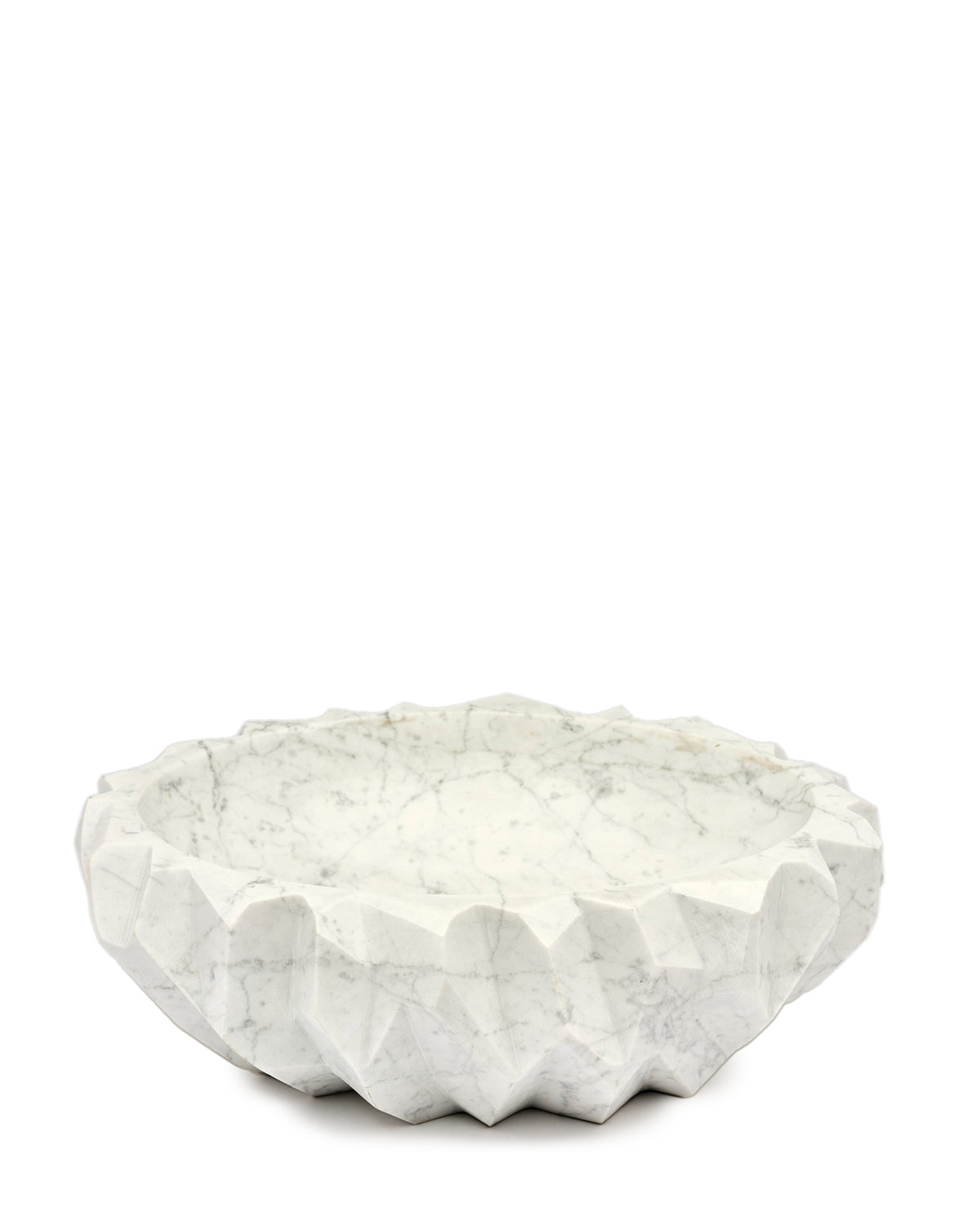 Rock White Carrara Marble Bowl