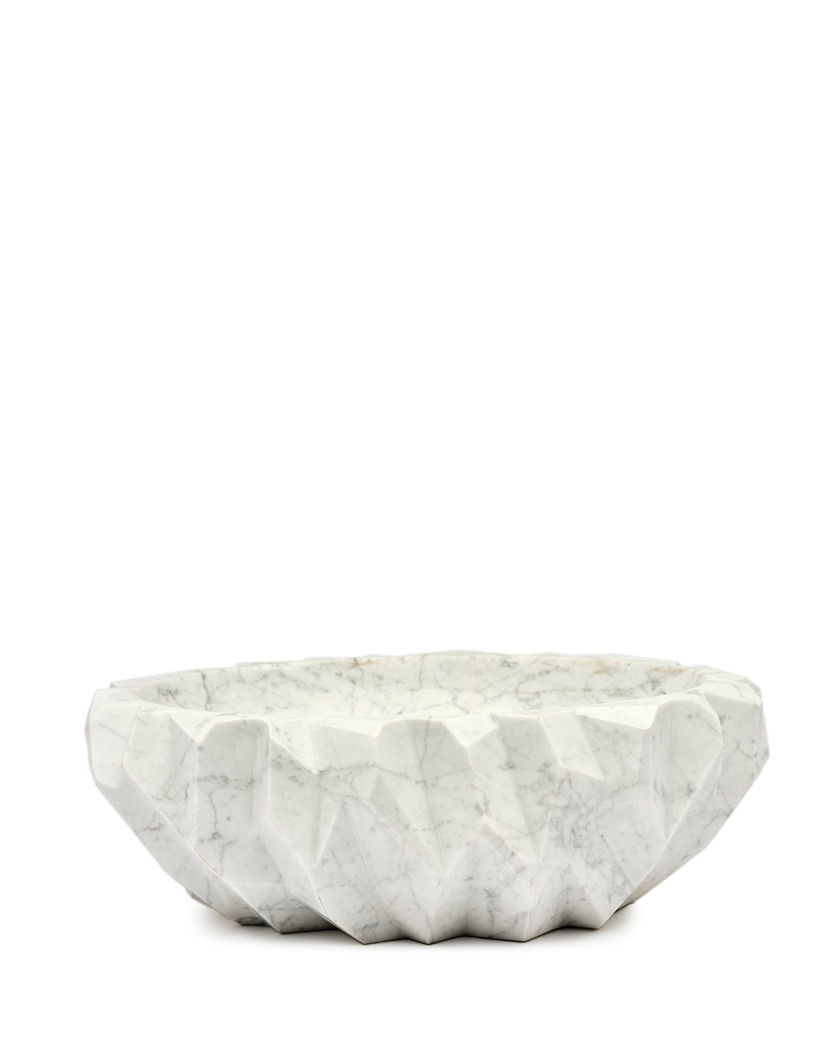 Rock White Carrara Marble Bowl