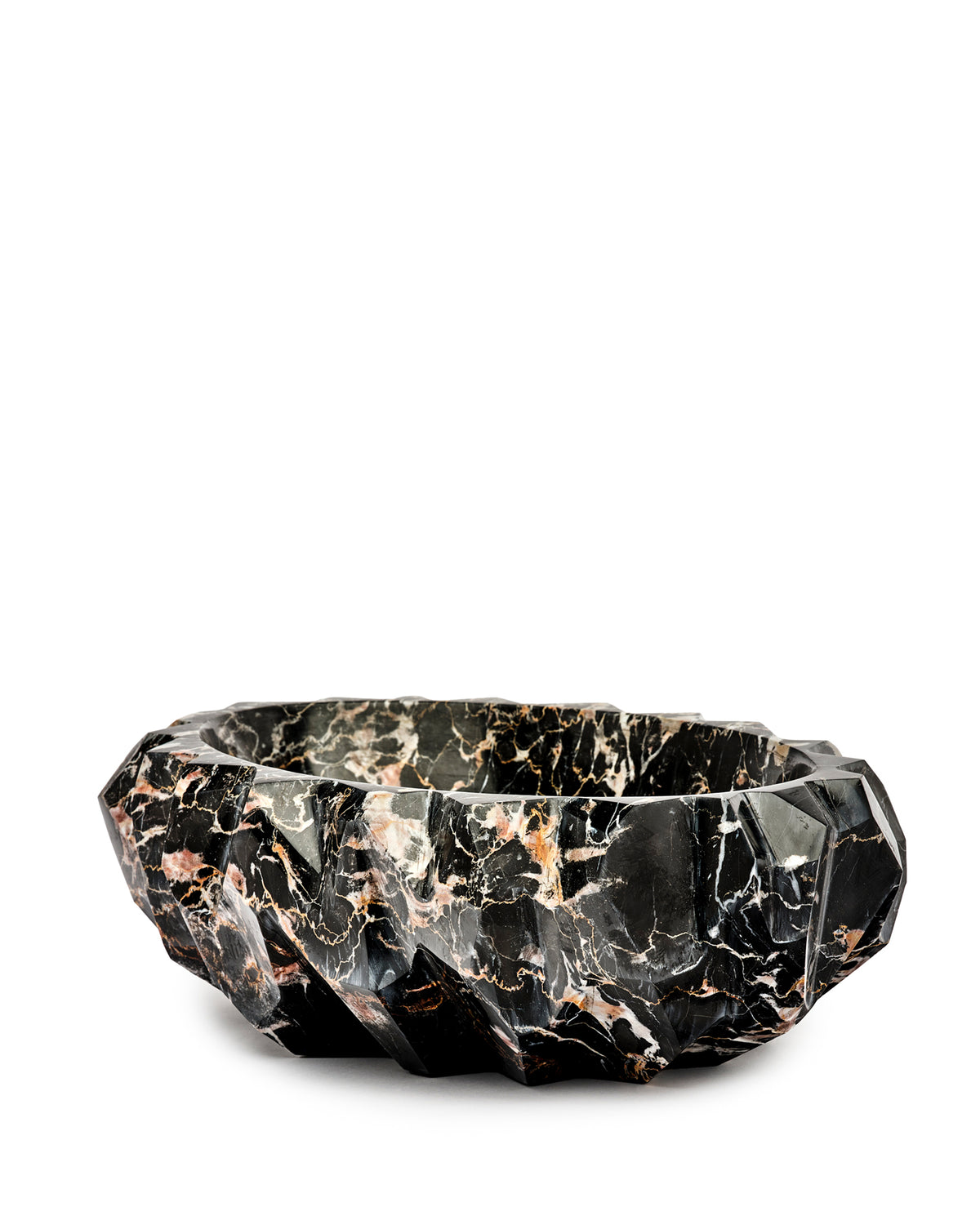 Rock Black Portoro Marble Bowl