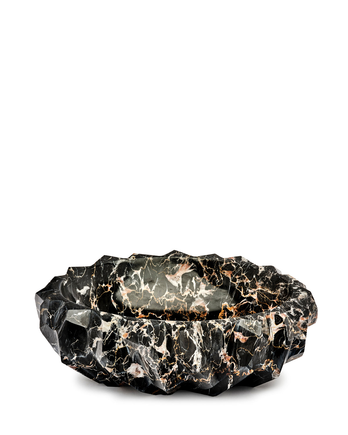 Rock Black Portoro Marble Bowl
