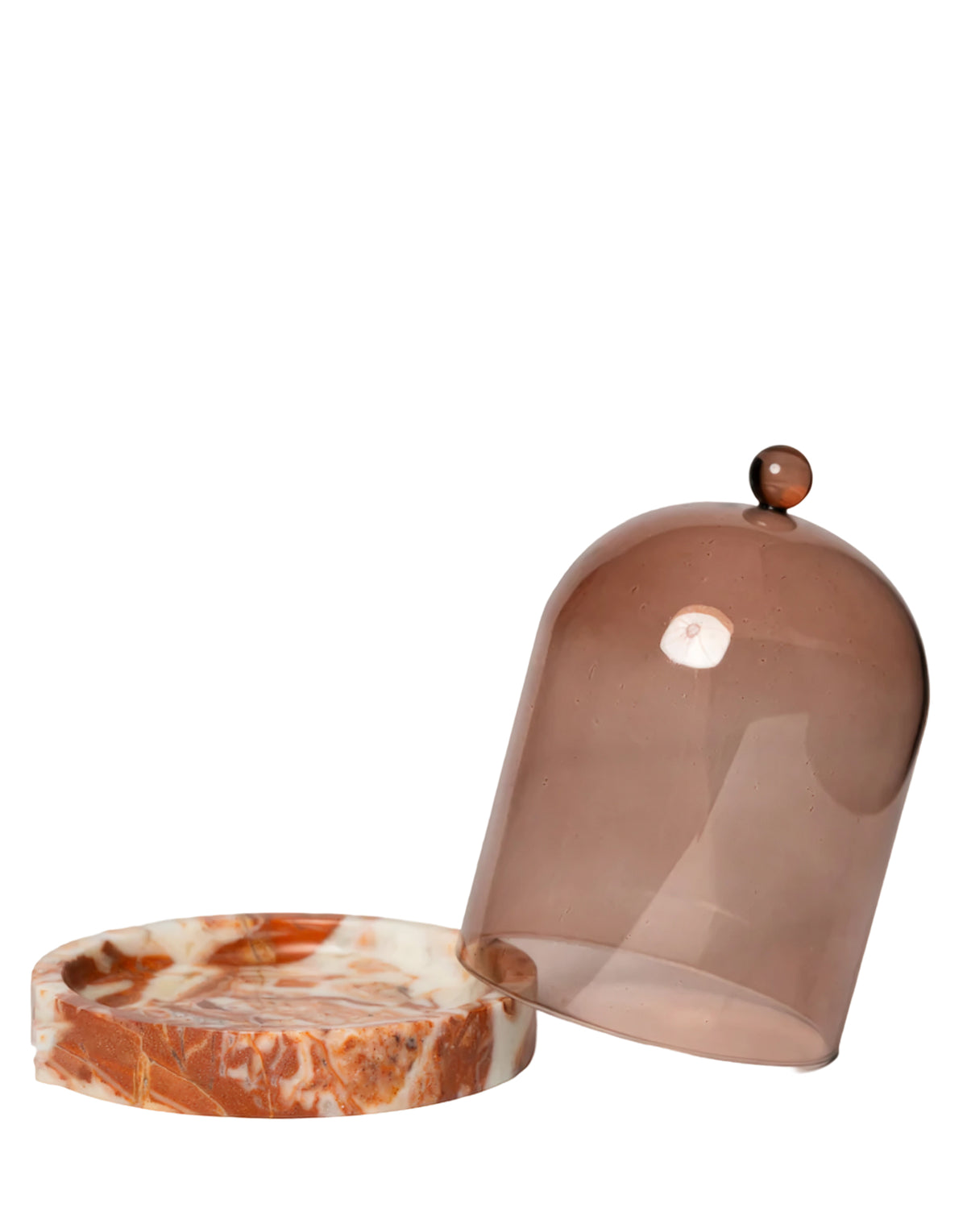 Nude Cloche and Brick Marble Candle Plate