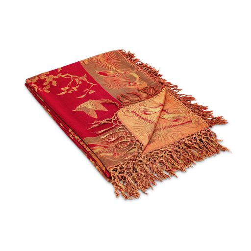 Silk Throw With Birds No. 3