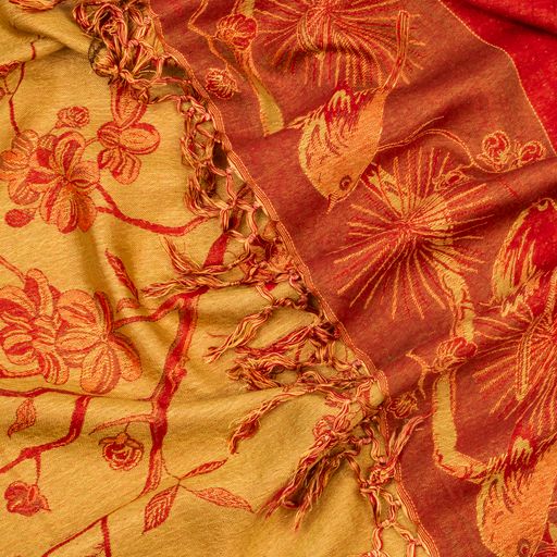 Silk Throw With Birds No. 3