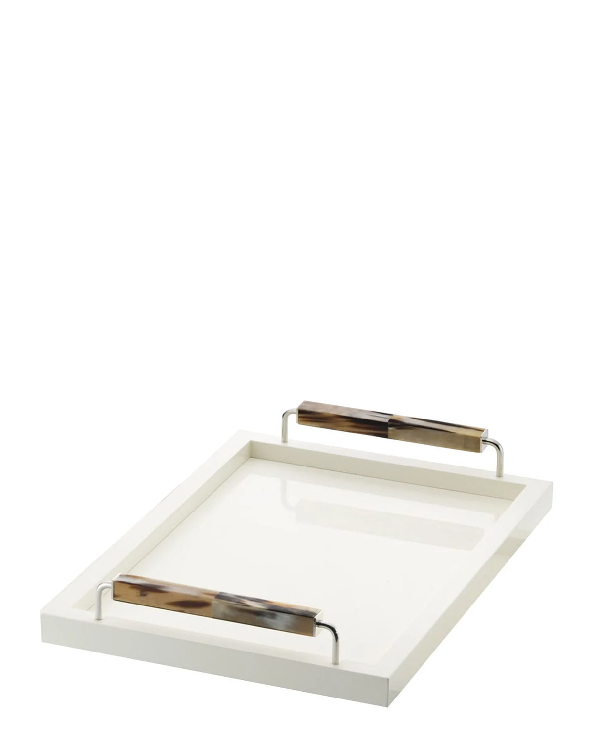 White Lacquer Rectangular Tray