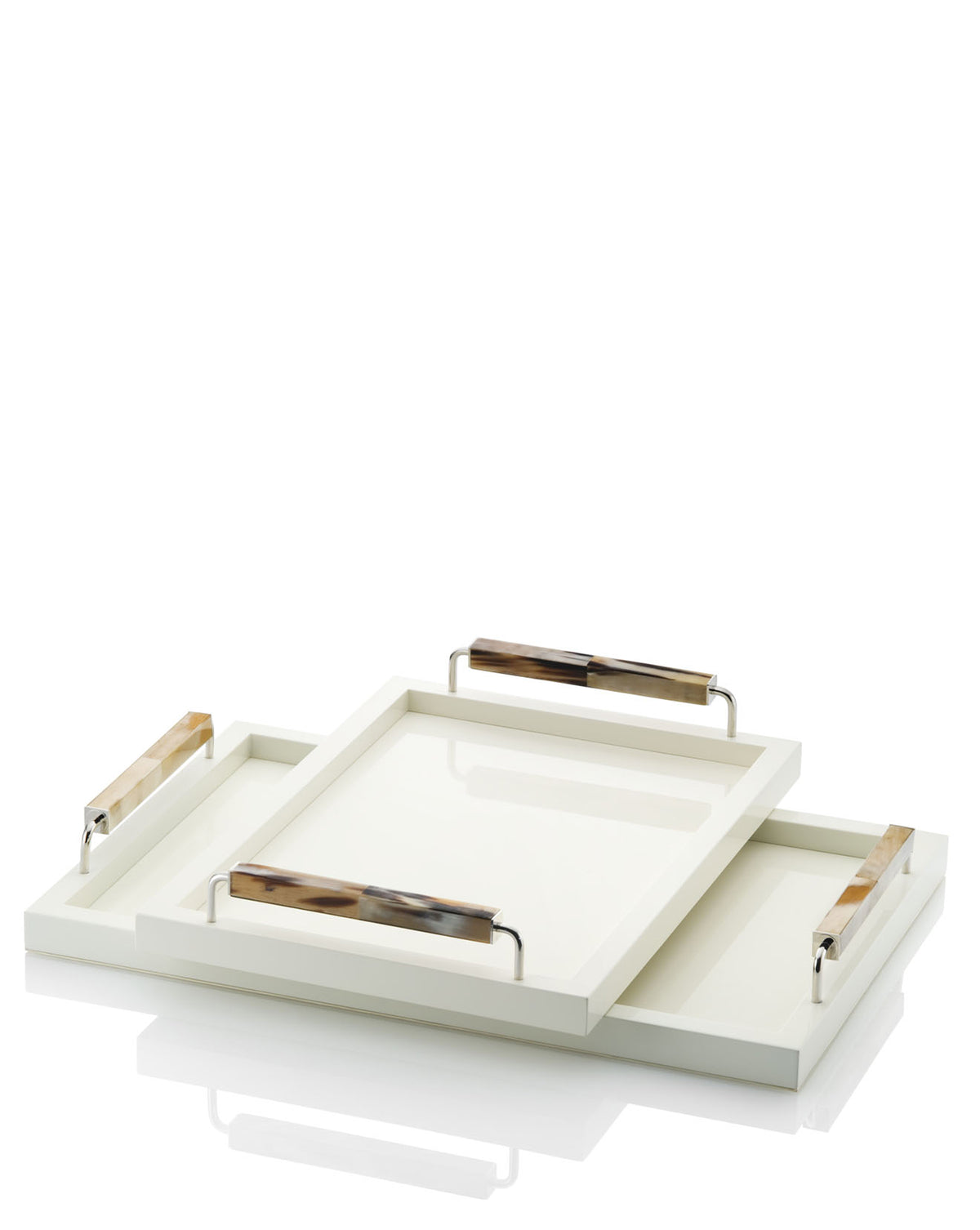 White Lacquer Rectangular Tray