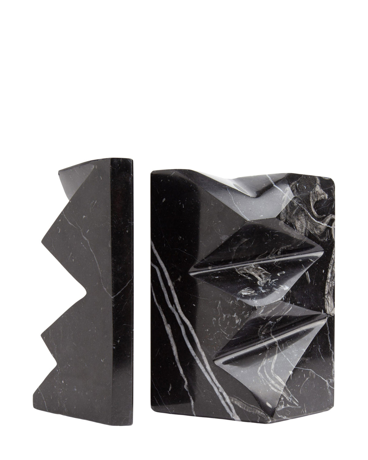 Black Marble Bookends
