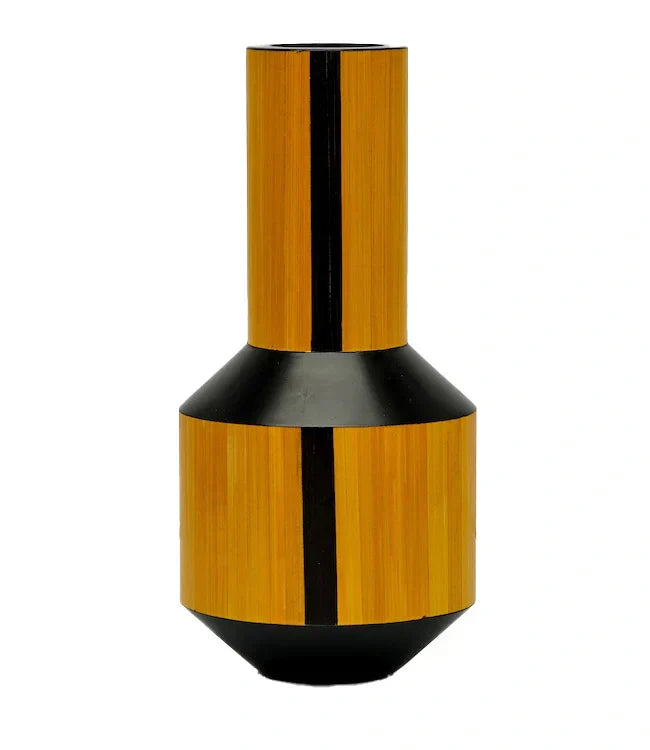 Campo Lacquered Straw Marquetry Vase