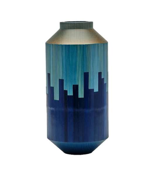 Notte Lacquered Straw Marquetry Vase