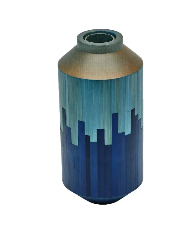 Notte Lacquered Straw Marquetry Vase