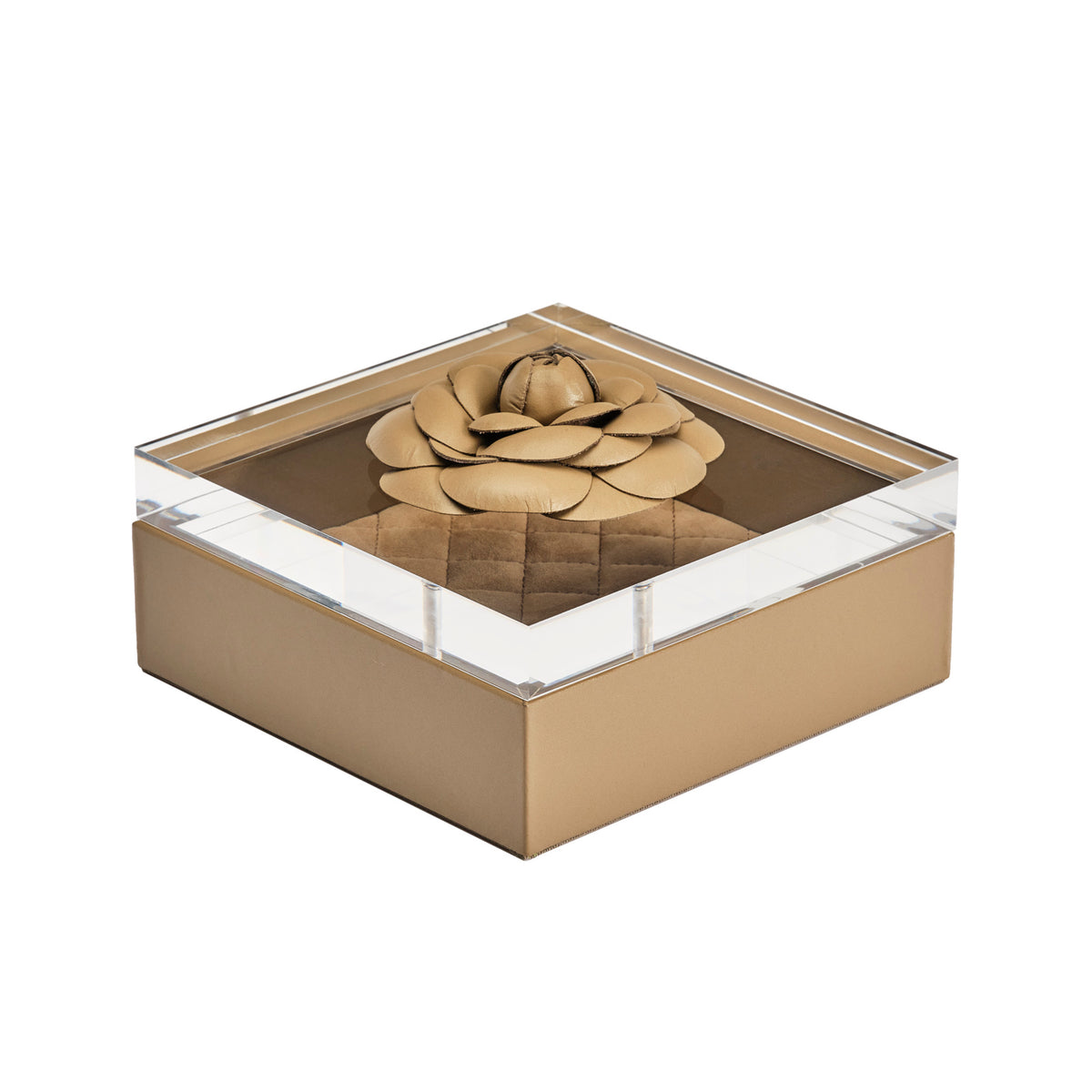 Camellia Diamonds Small Leather Box