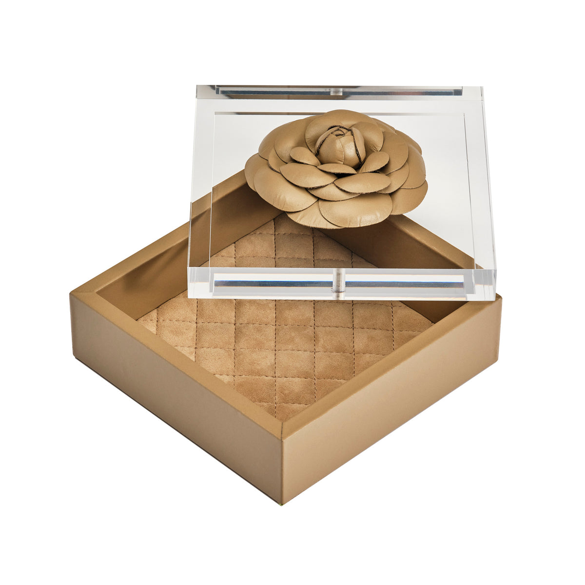 Camellia Diamonds Small Leather Box