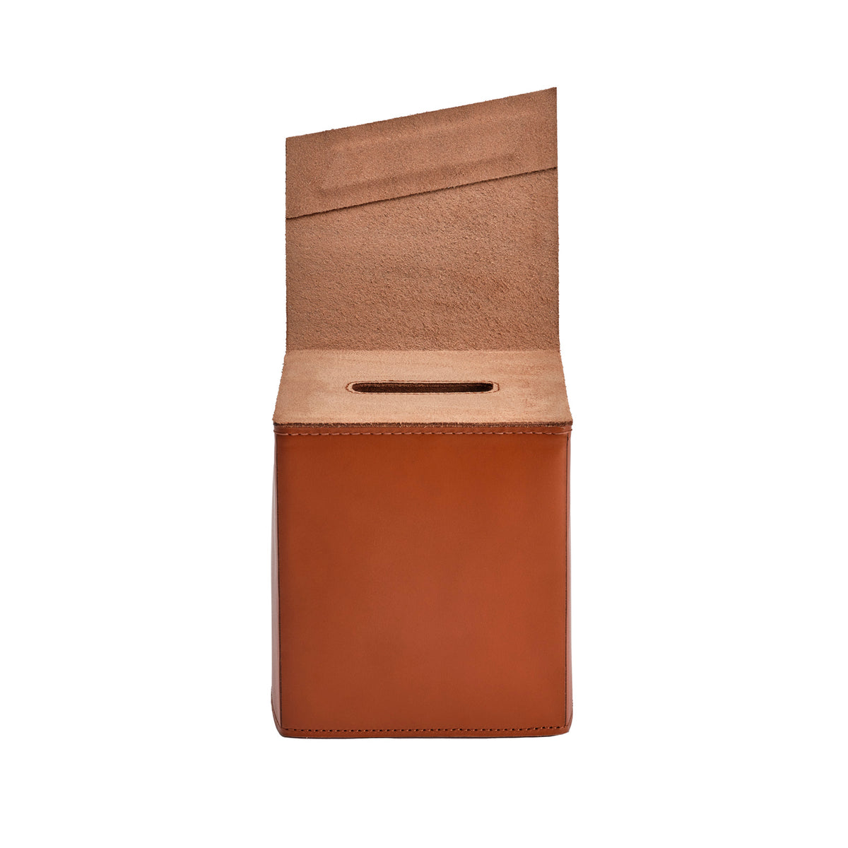 Fold Square Leather Tissue Holder
