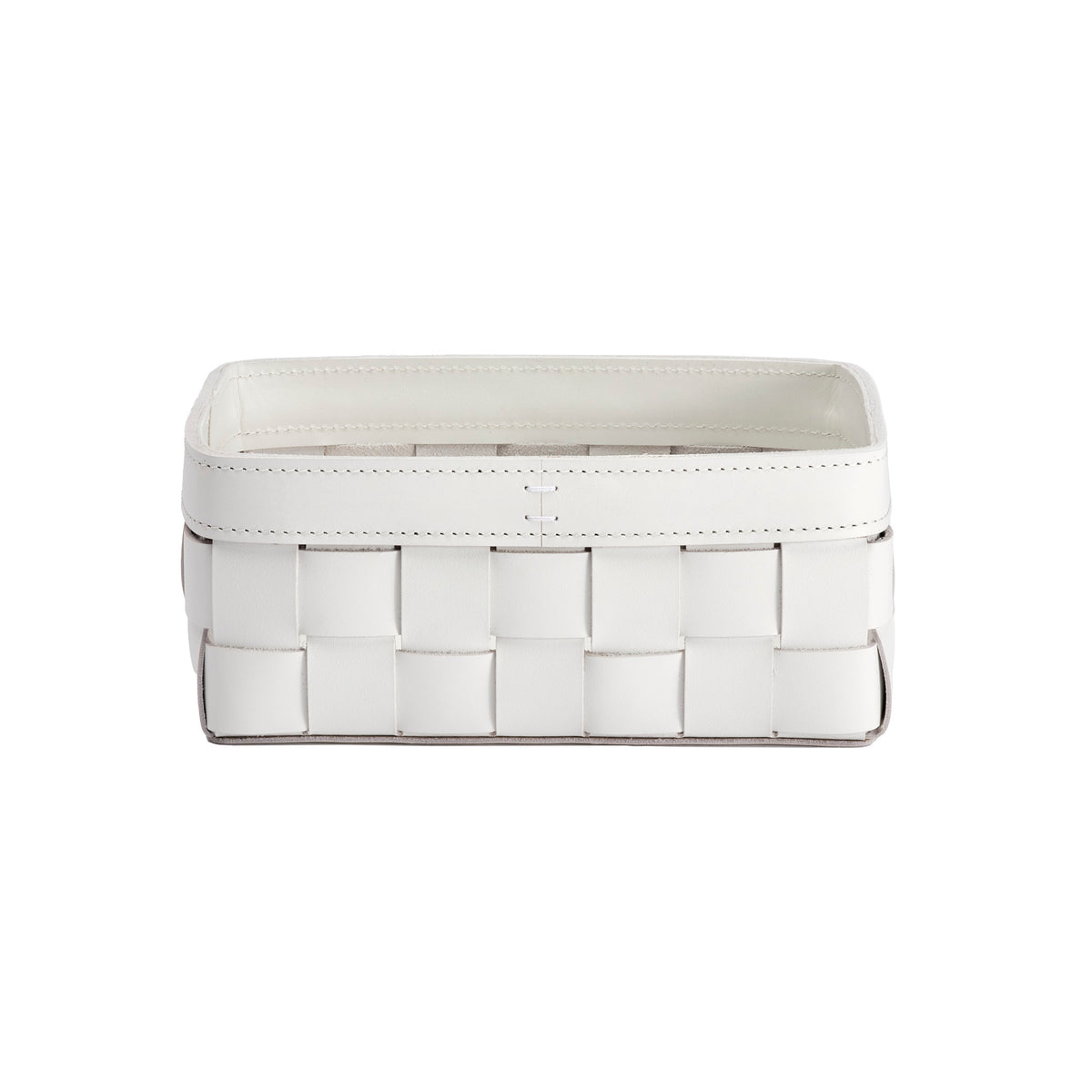 Mondina Small Woven Leather Low Basket
