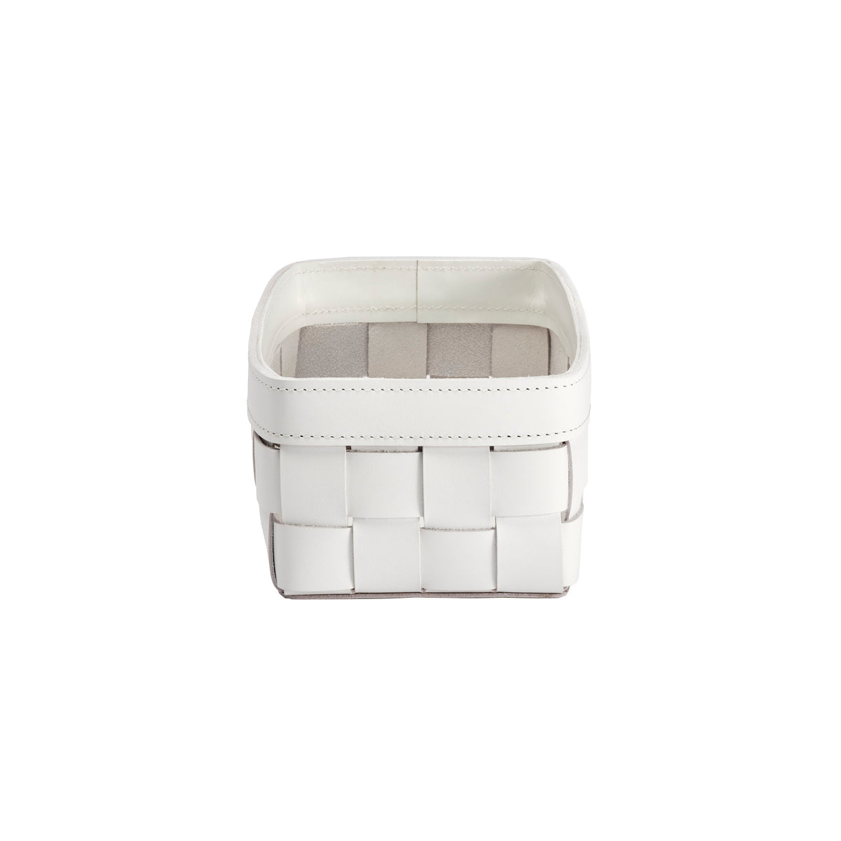 Mondina Small Woven Leather Low Basket