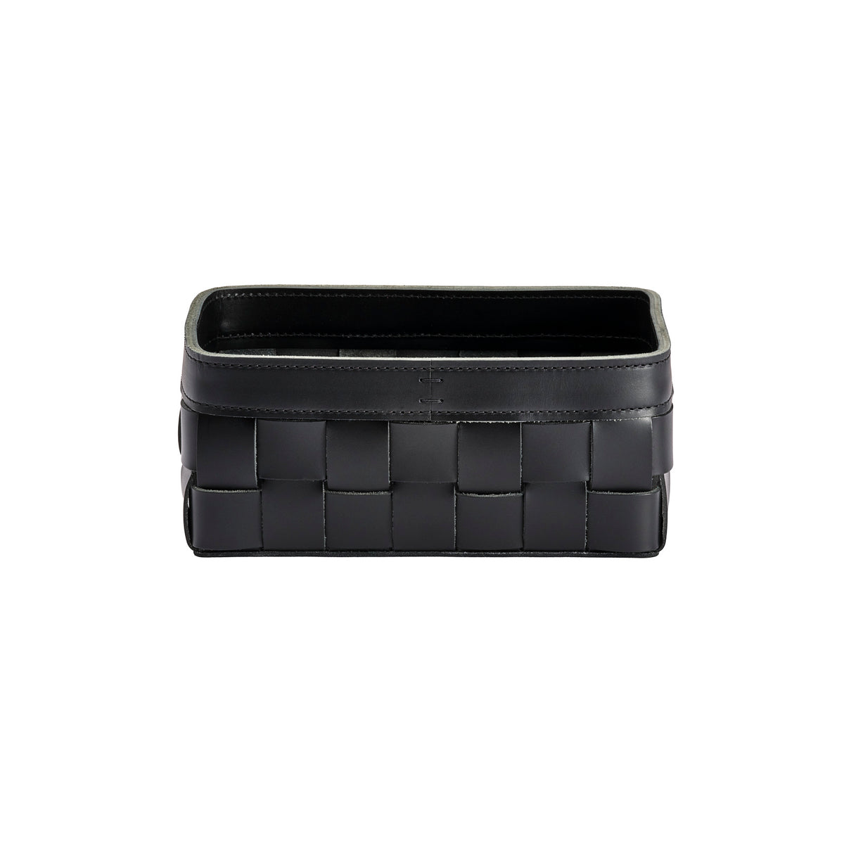 Mondina Small Woven Leather Low Basket