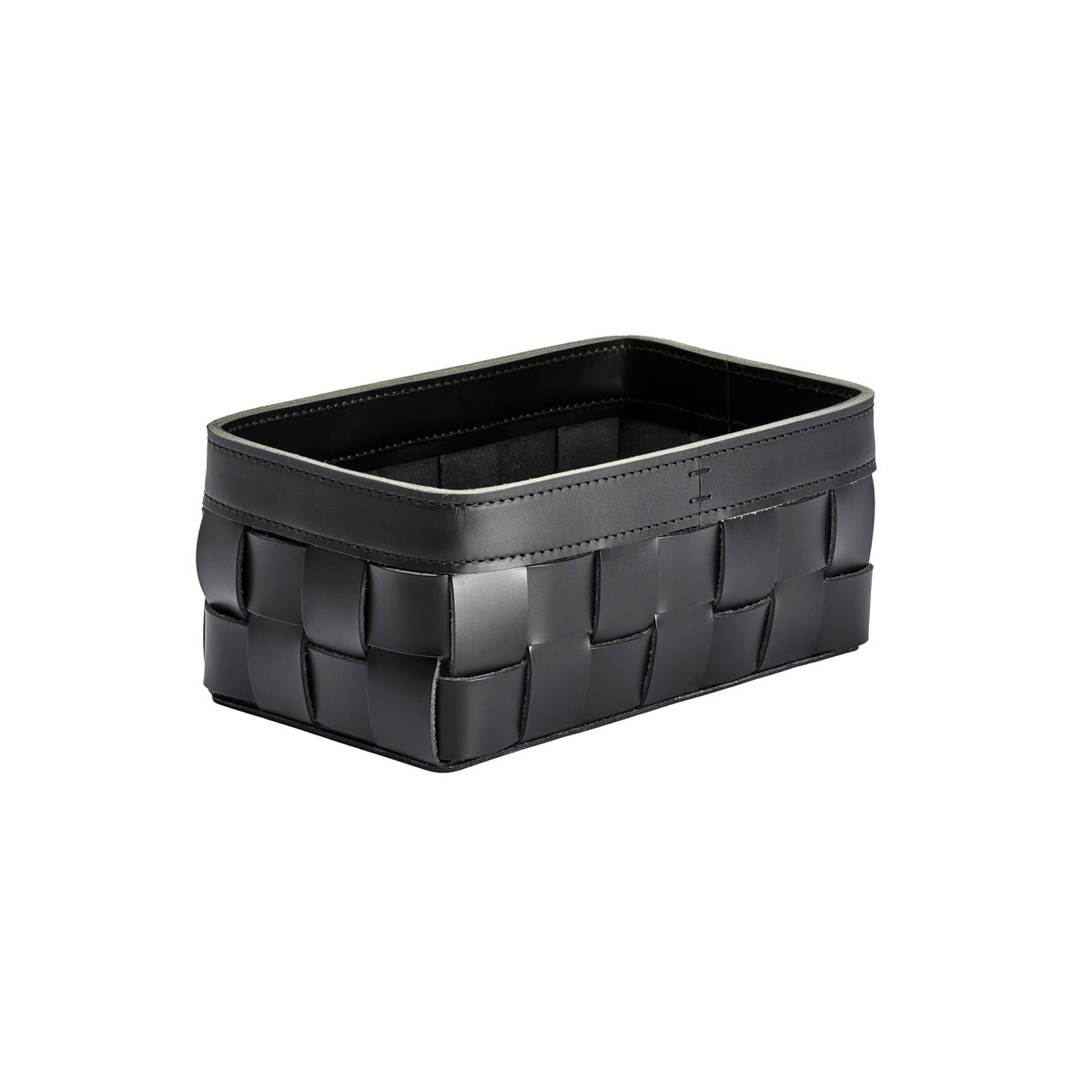 Mondina Small Woven Leather Low Basket
