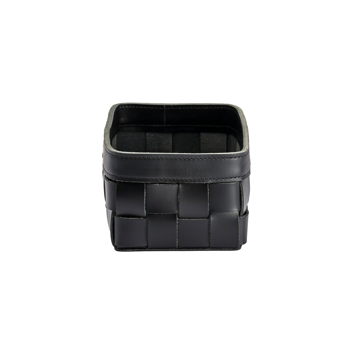 Mondina Small Woven Leather Low Basket