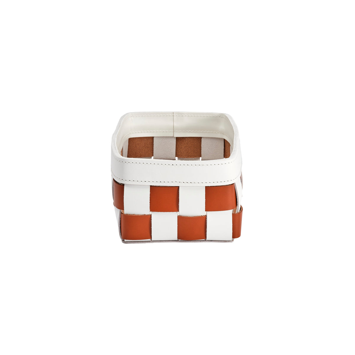 Mondina Small Woven Leather Low Basket