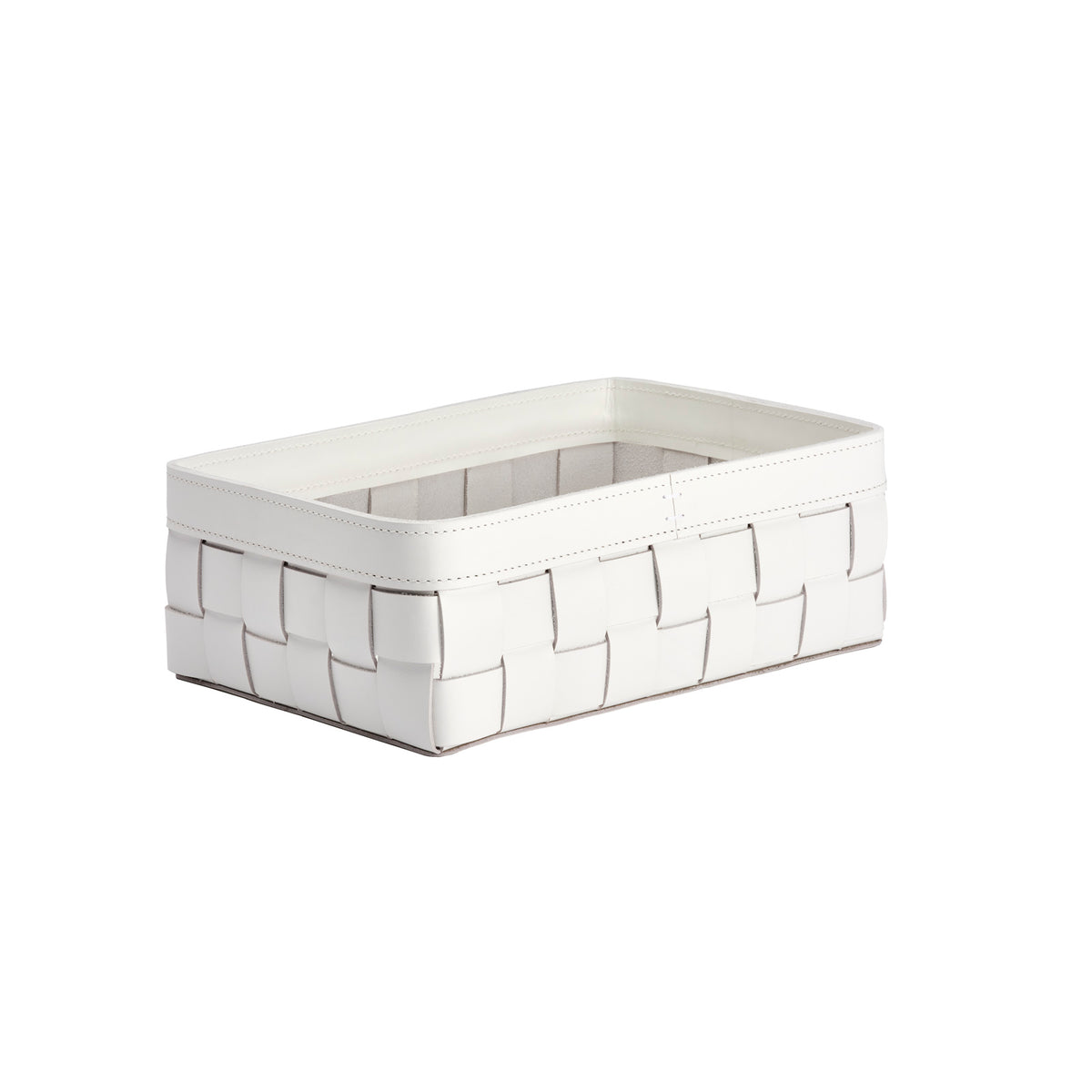 Mondina Medium Woven Leather Low Basket