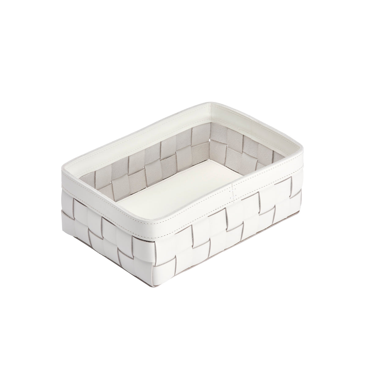 Mondina Medium Woven Leather Low Basket
