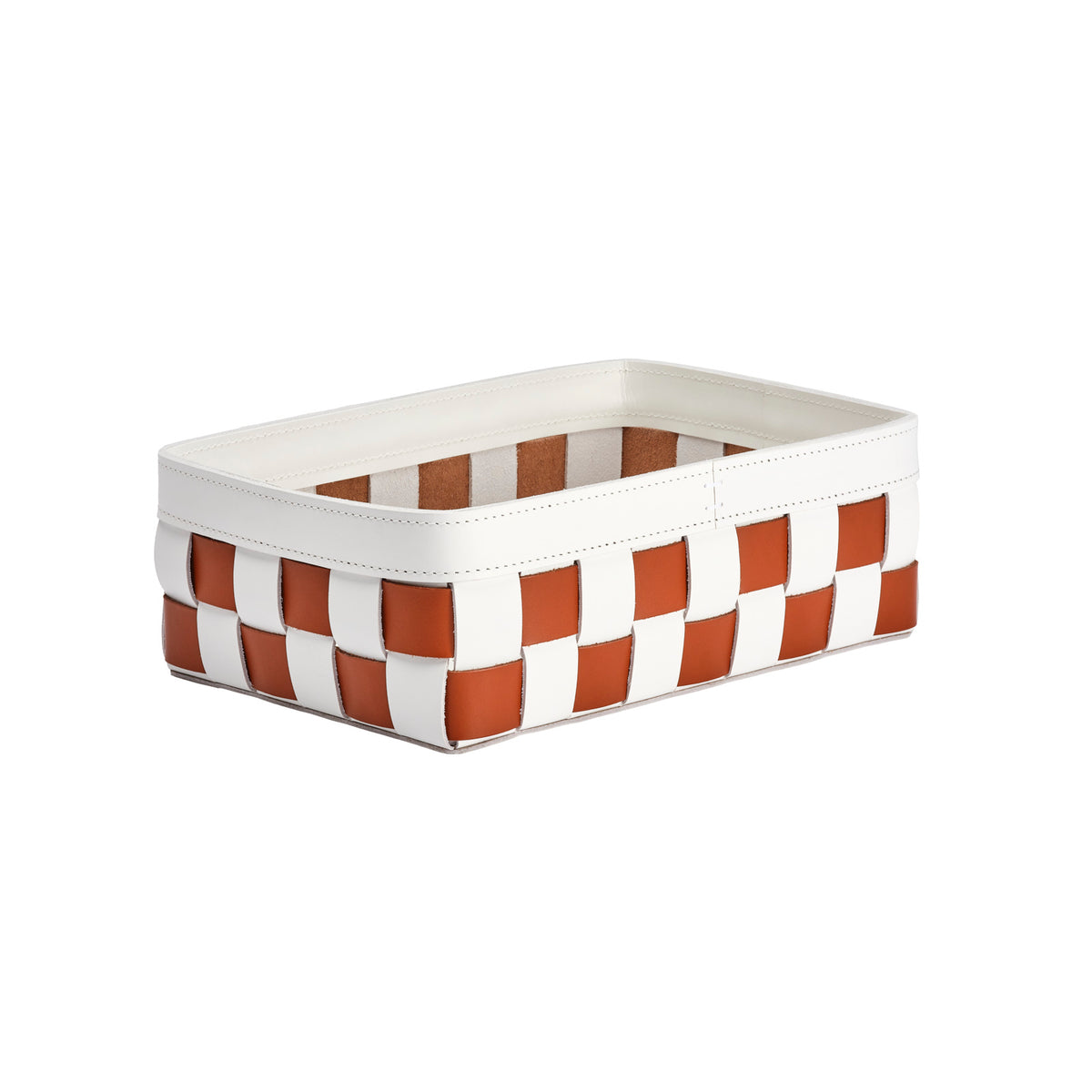 Mondina Medium Woven Leather Low Basket