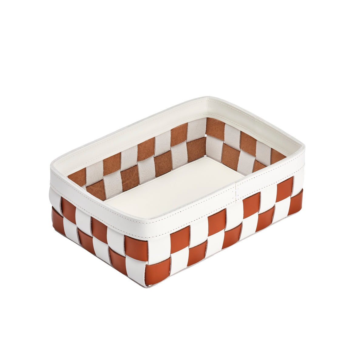 Mondina Medium Woven Leather Low Basket