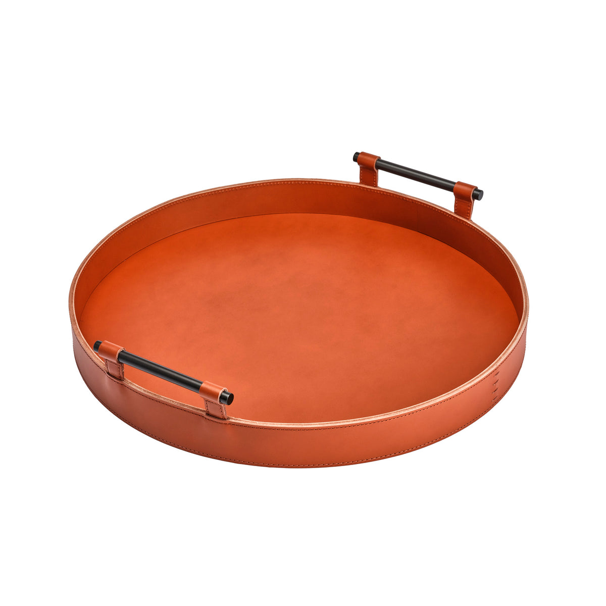 Portofino Large Round Leather Tray