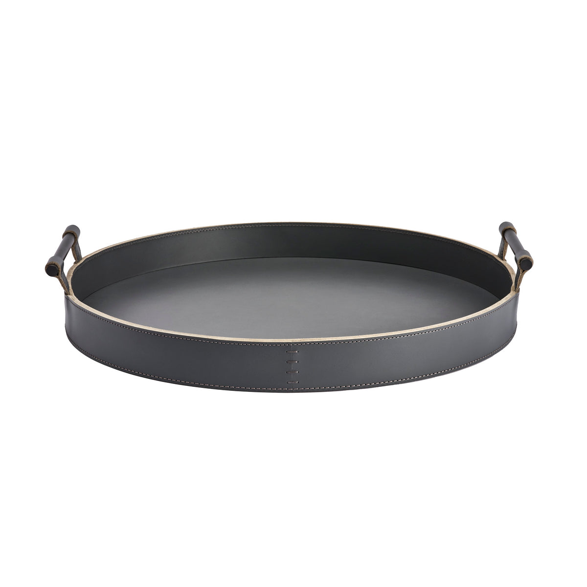 Portofino Large Round Leather Tray