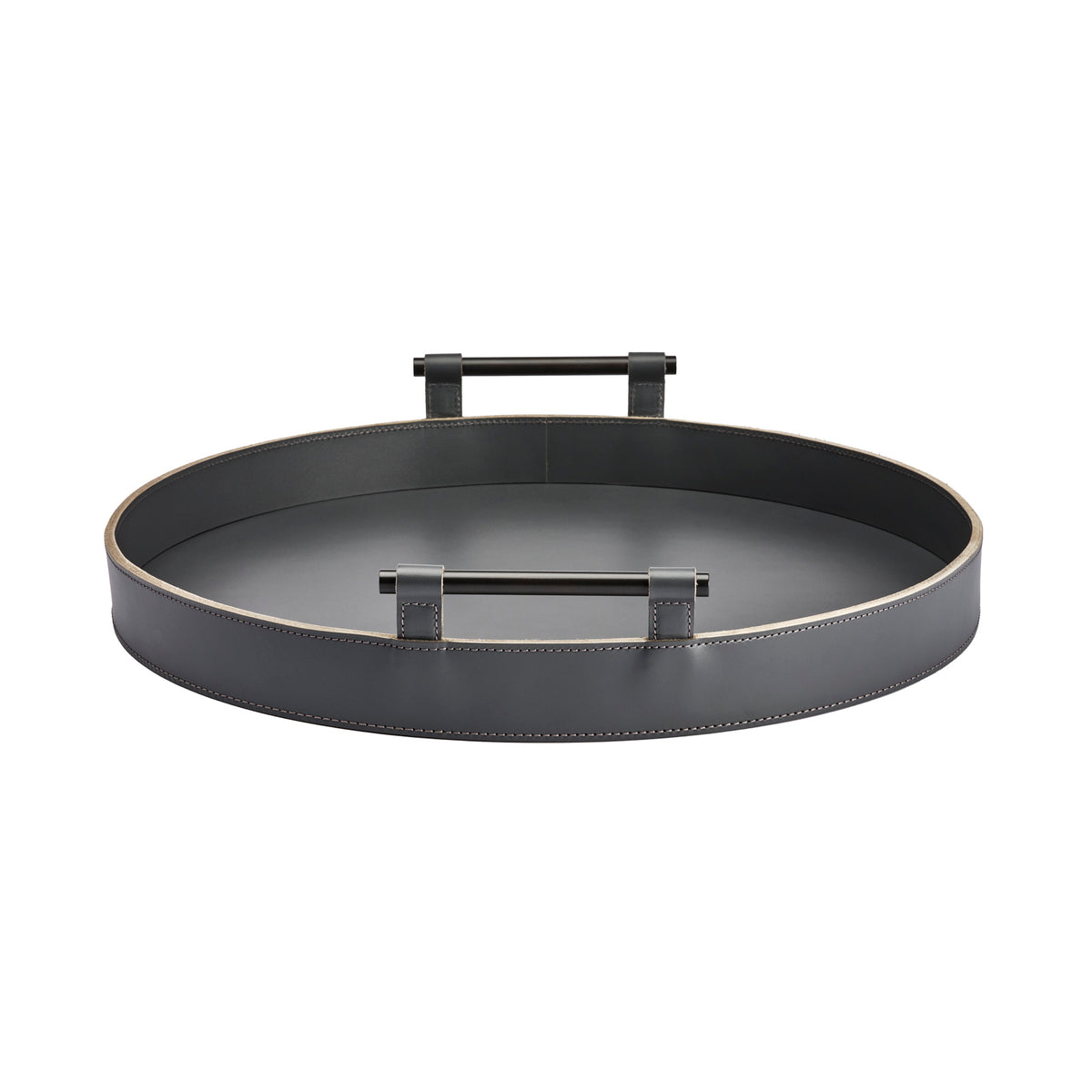 Portofino Large Round Leather Tray