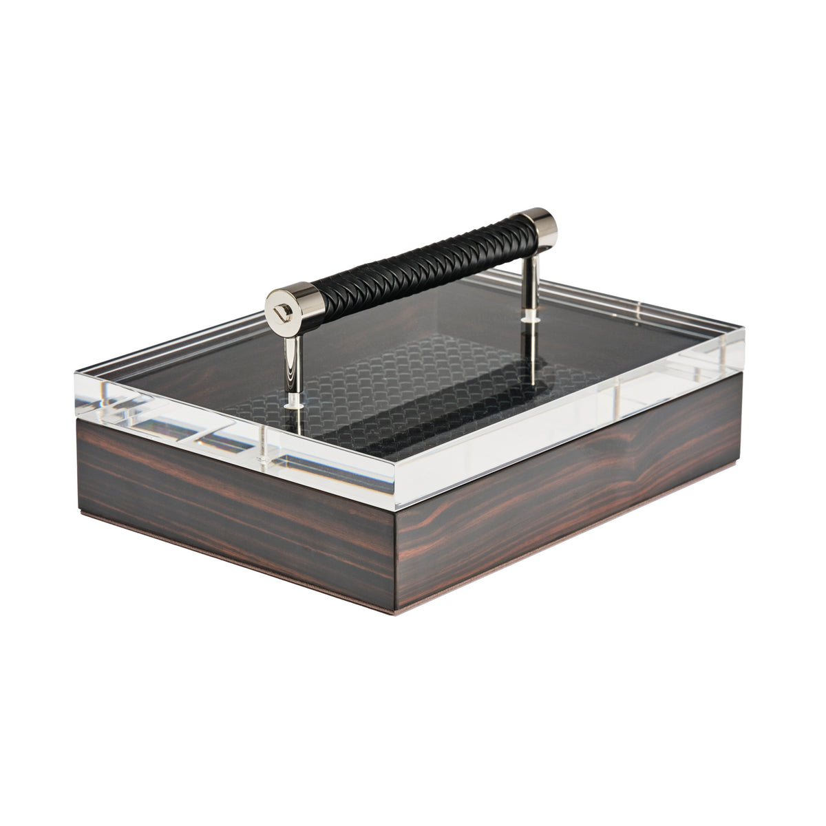 Diana Ebony and Woven Leather Box