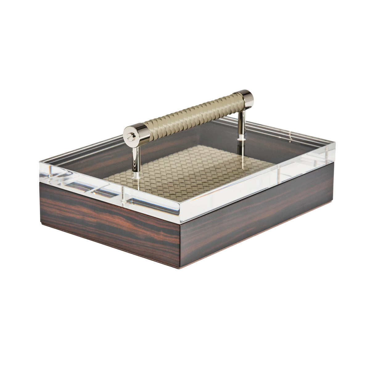 Diana Ebony and Woven Leather Box