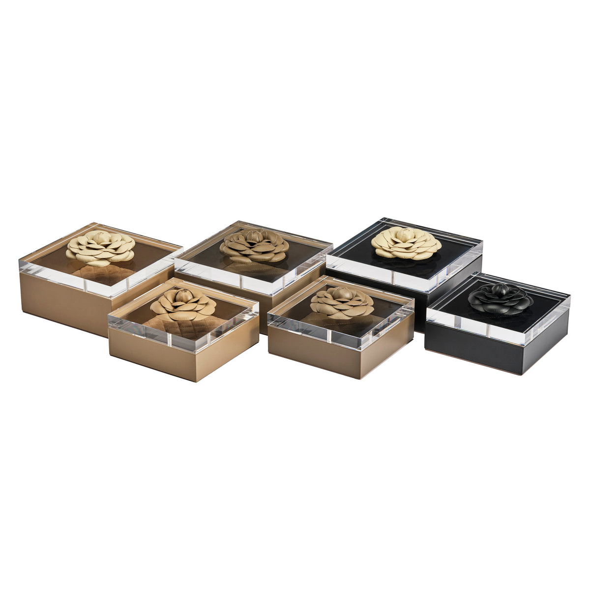Camellia Diamonds Large Leather Box