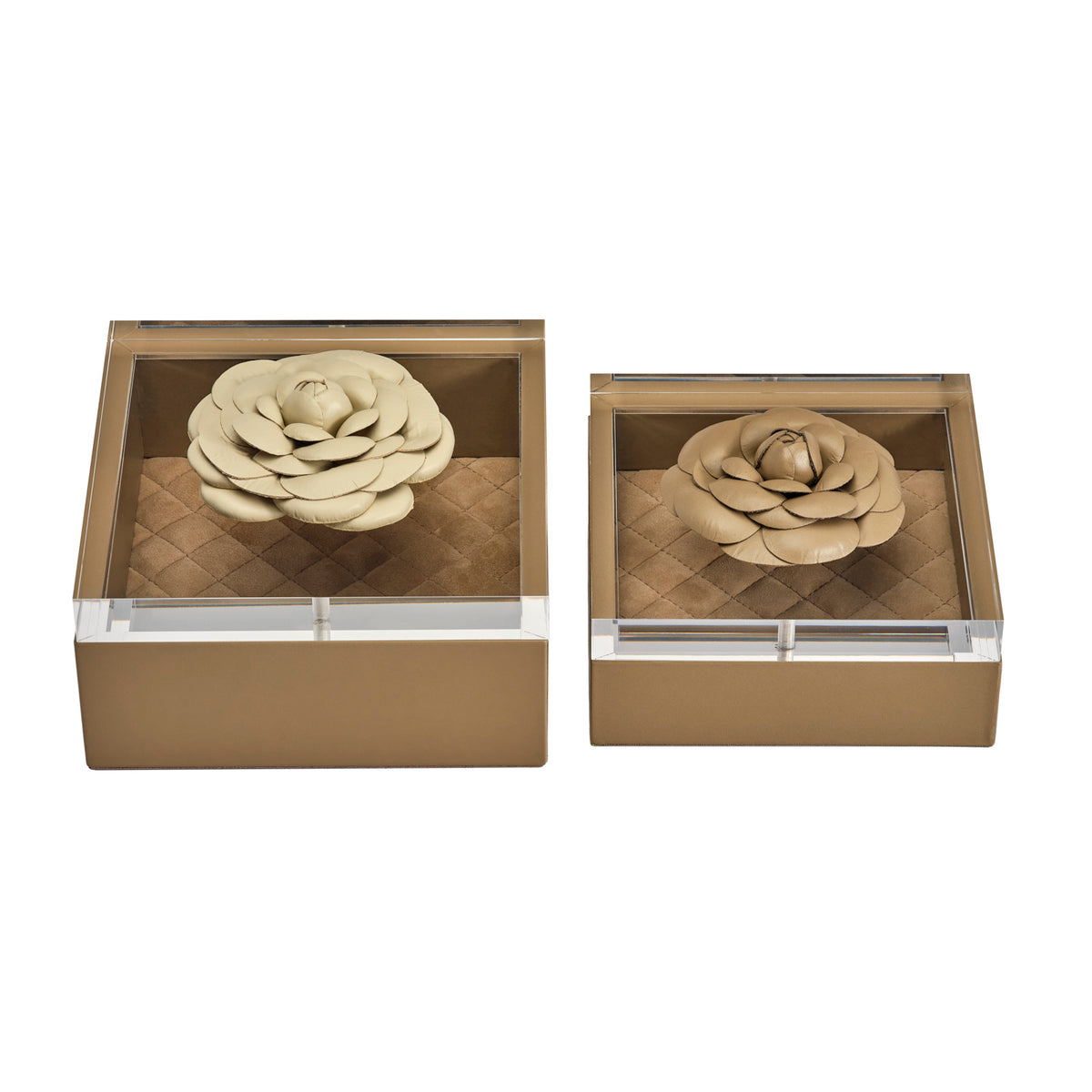 Camellia Diamonds Large Leather Box