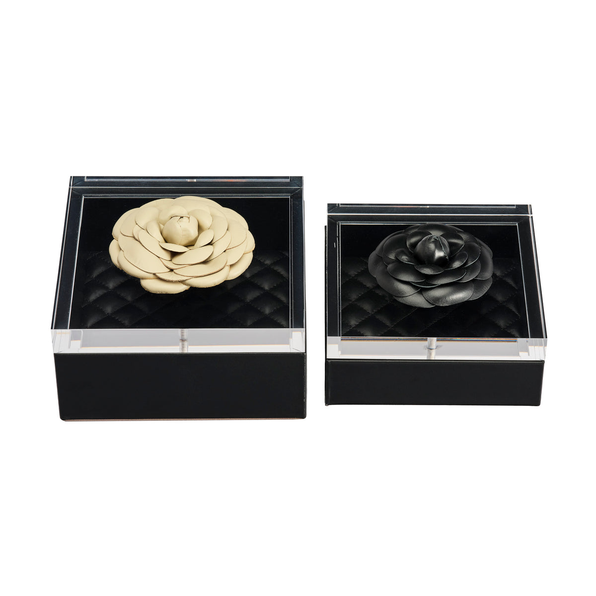 Camellia Diamonds Large Leather Box