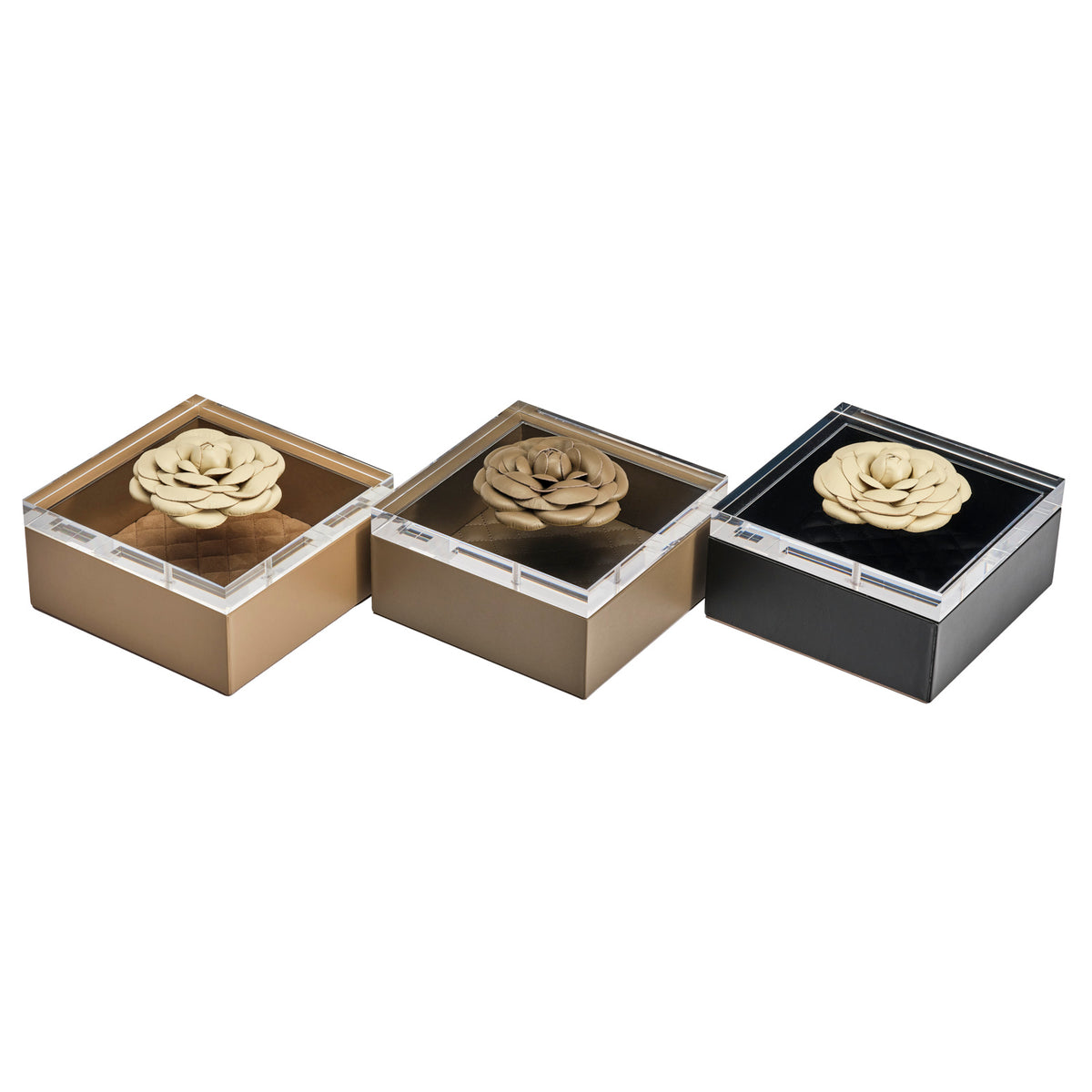 Camellia Diamonds Large Leather Box